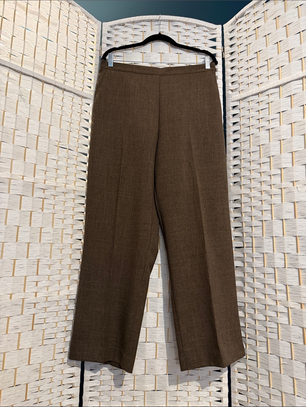 Alfred Dunner Brown Wide-Leg Dress pants in size 14p